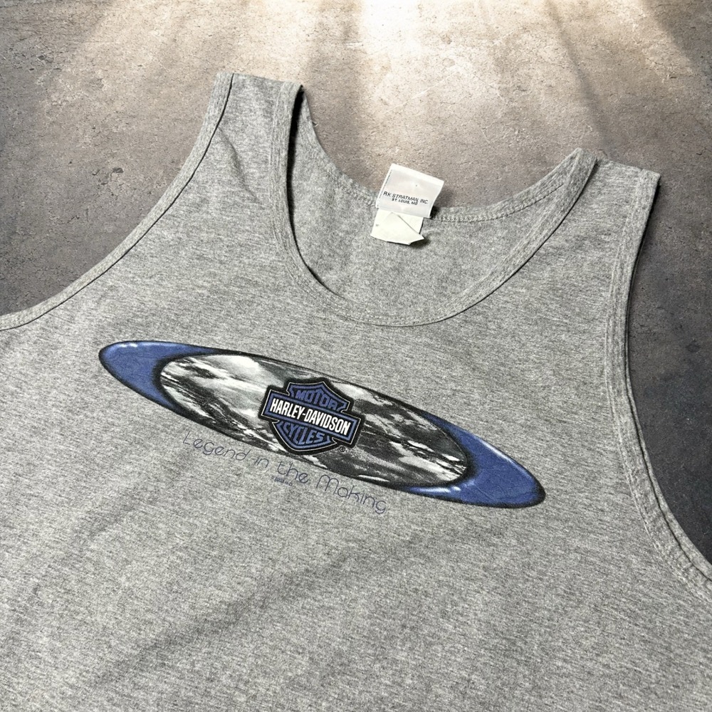 Vintage Harley Davidson San Francisco Tank Top Gray Biker Y2K Size Large